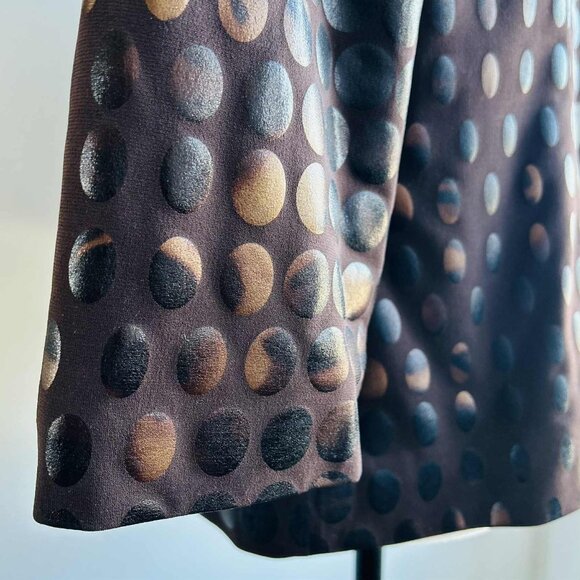 Nueva Cocoa Multi Tone Iridescent Dot Pattern Jacket w/ Statement Buttons - US L - Picture 10 of 11